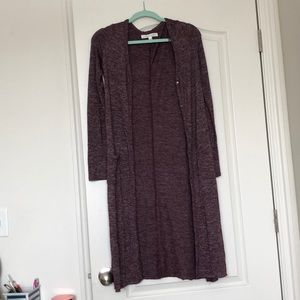 Long maroon cardigan